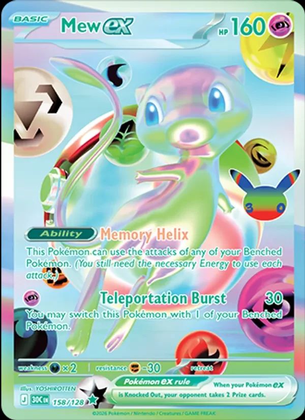 Mew ex 30th Celebration card