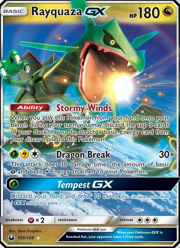 Rayquaza GX Celestial Storm card