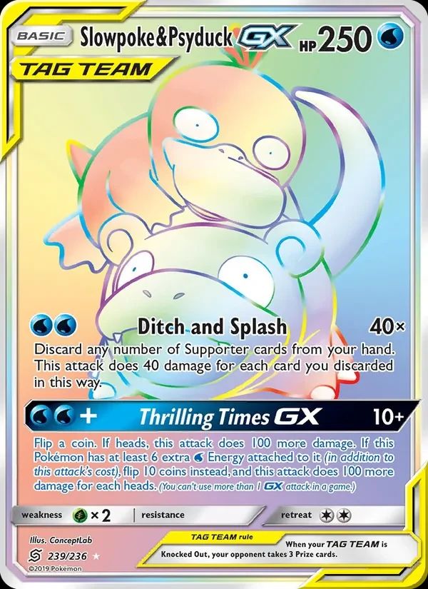 Slowpoke & Psyduck GX Unified Minds card