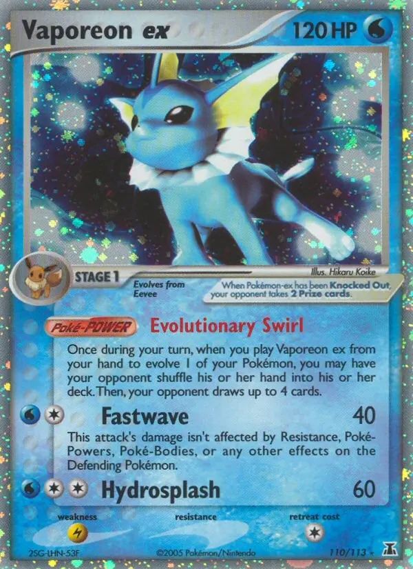 Vaporeon EX EX Delta Species card