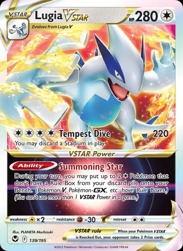 Lugia VSTAR Silver Tempest card