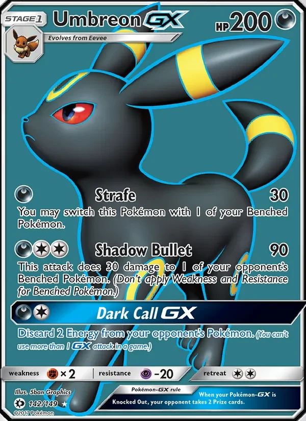 Umbreon GX Sun & Moon card