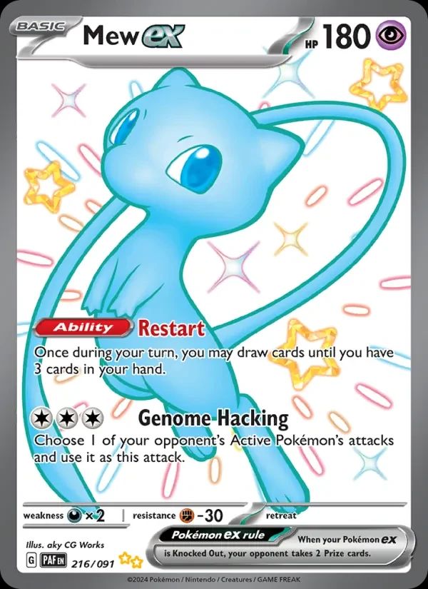 Mew ex Paldean Fates card