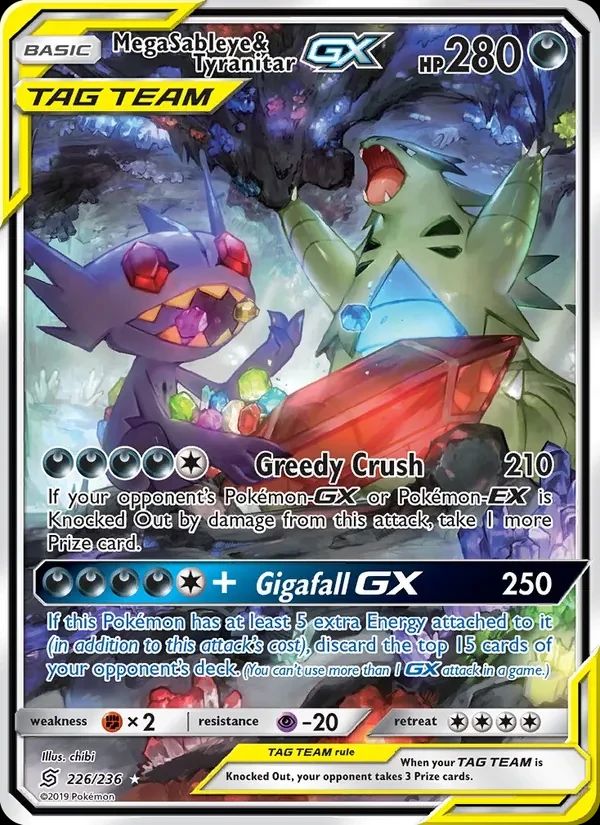 Mega Sableye & Tyranitar GX Unified Minds card