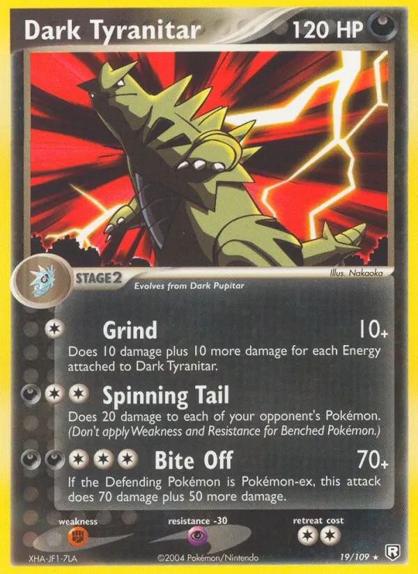 Dark Tyranitar EX Team Rocket Returns card