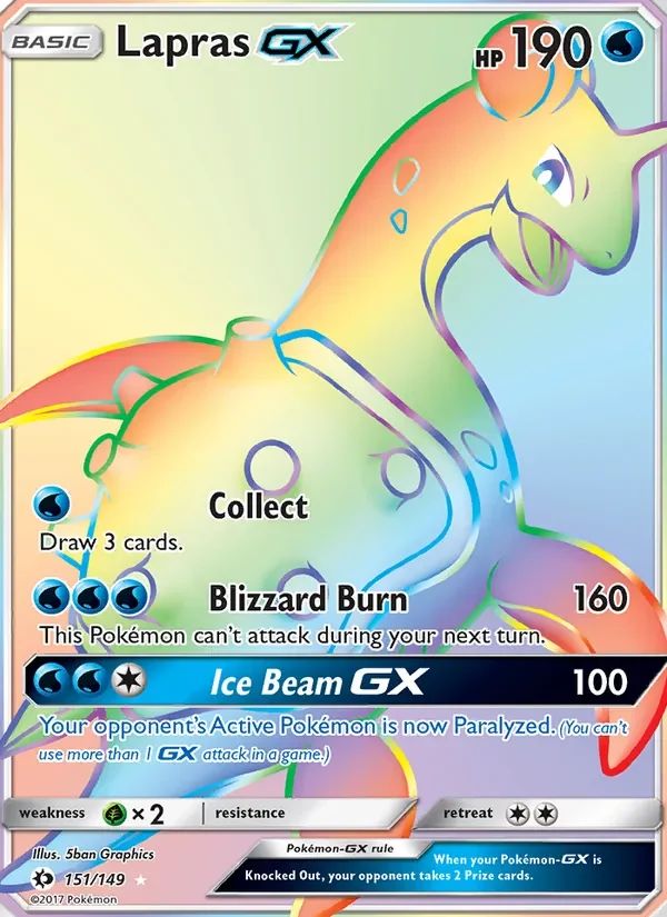 Lapras GX Sun & Moon card