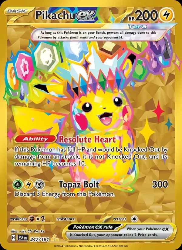 Pikachu ex Surging Sparks card