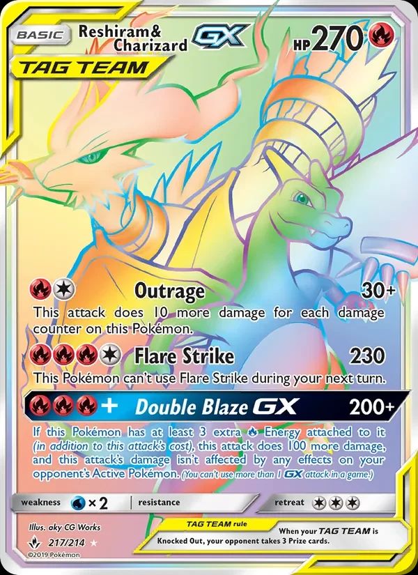 Reshiram & Charizard GX Unbroken Bonds card