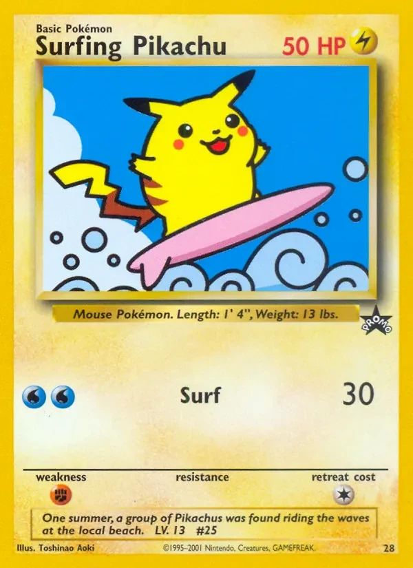 Surfing Pikachu Wizards Black Star Promos card