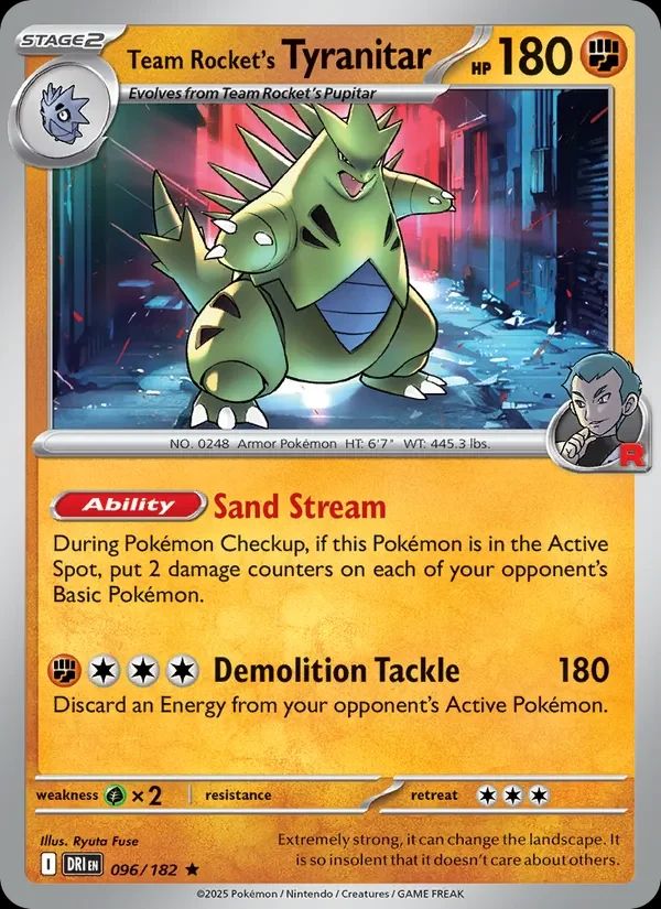 Team Rocket's Tyranitar Destined Rivals card
