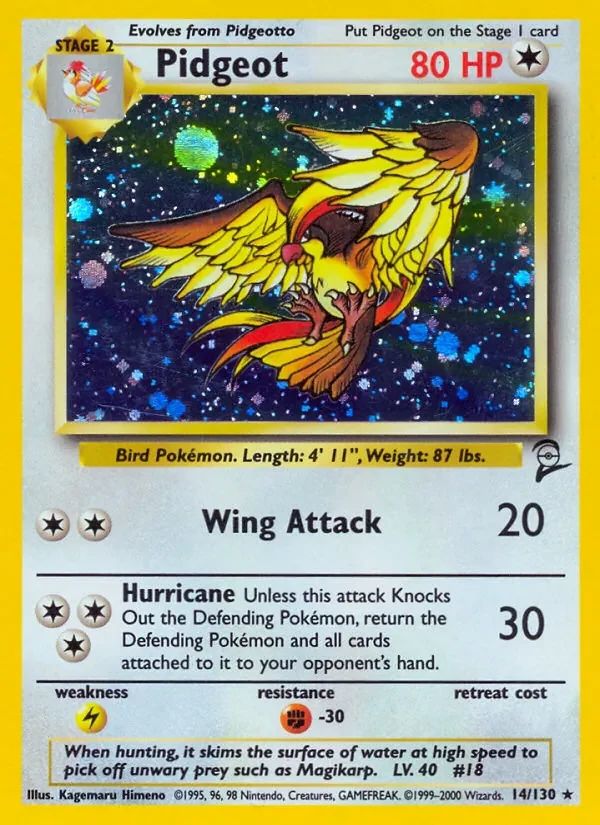 Pidgeot Base Set 2 card
