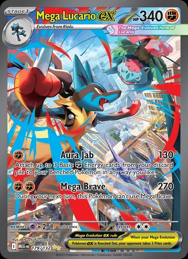 Mega Lucario ex Mega Evolution card