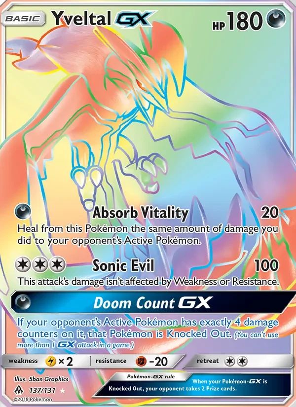 Yveltal GX Forbidden Light card