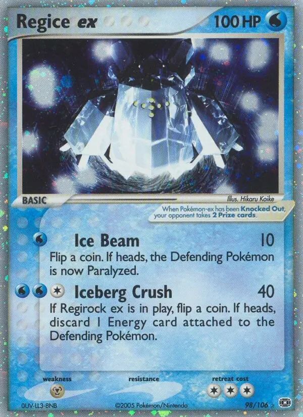 Regice EX EX Emerald card