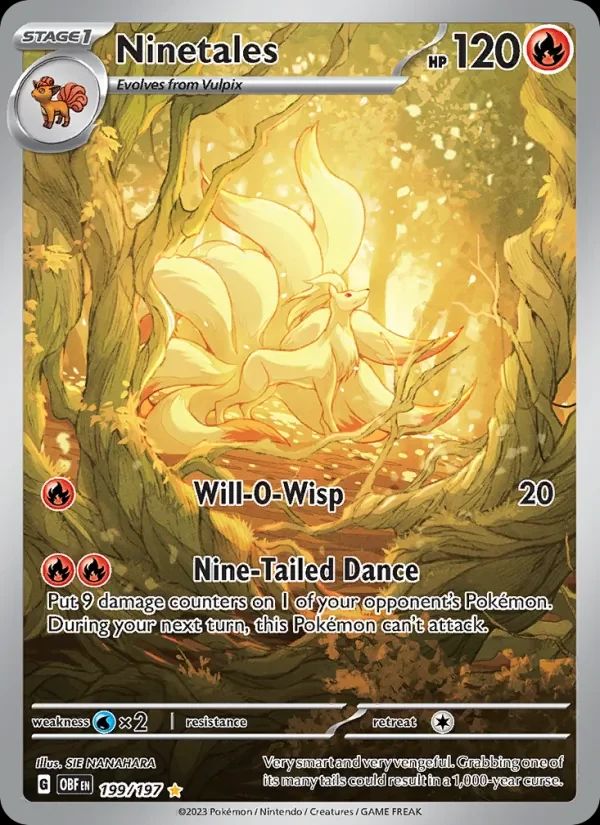 Ninetales Obsidian Flames card