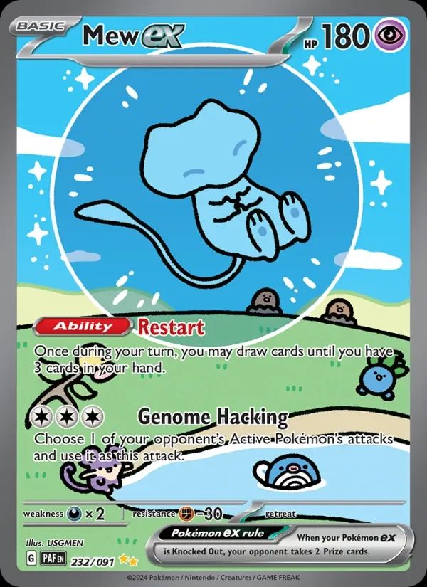 Mew ex Paldean Fates card