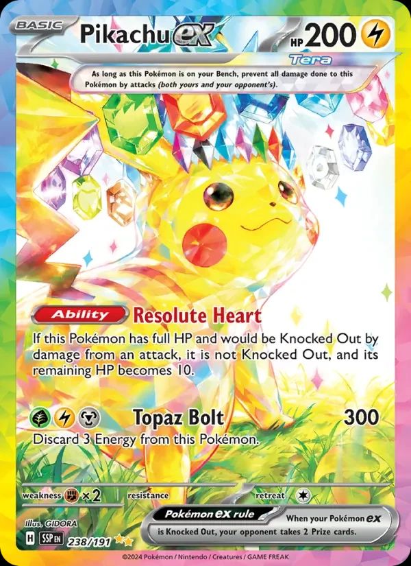 Pikachu ex Surging Sparks card