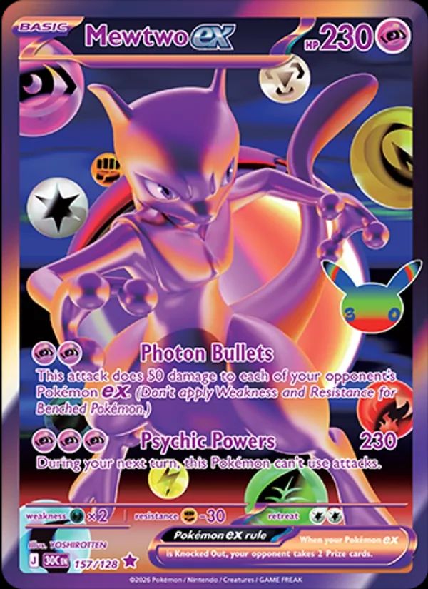 Mewtwo ex 30th Celebration card