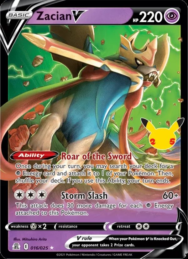 Zacian V Celebrations card