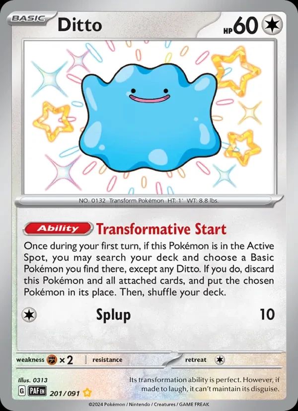 Ditto Paldean Fates card