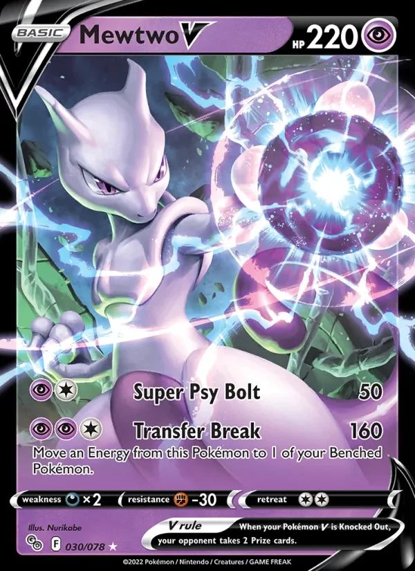 Mewtwo V Pokémon GO card