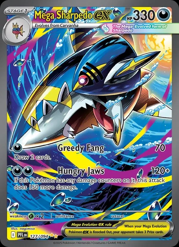Mega Sharpedo ex Phantasmal Flames card