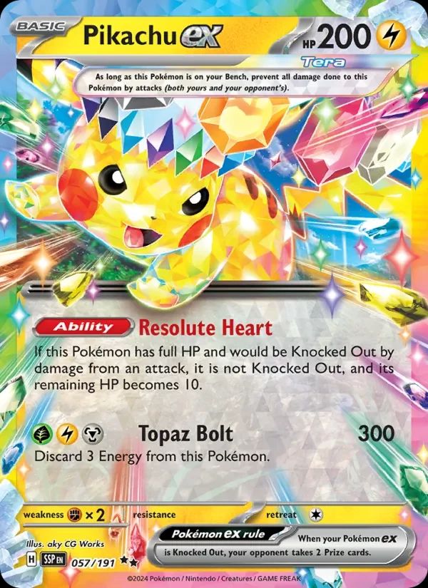 Pikachu ex Surging Sparks card