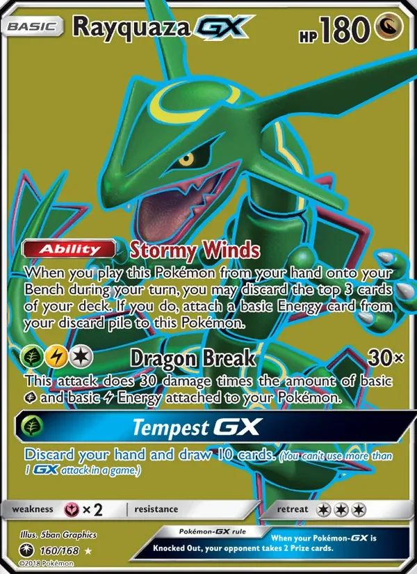 Rayquaza GX Celestial Storm card