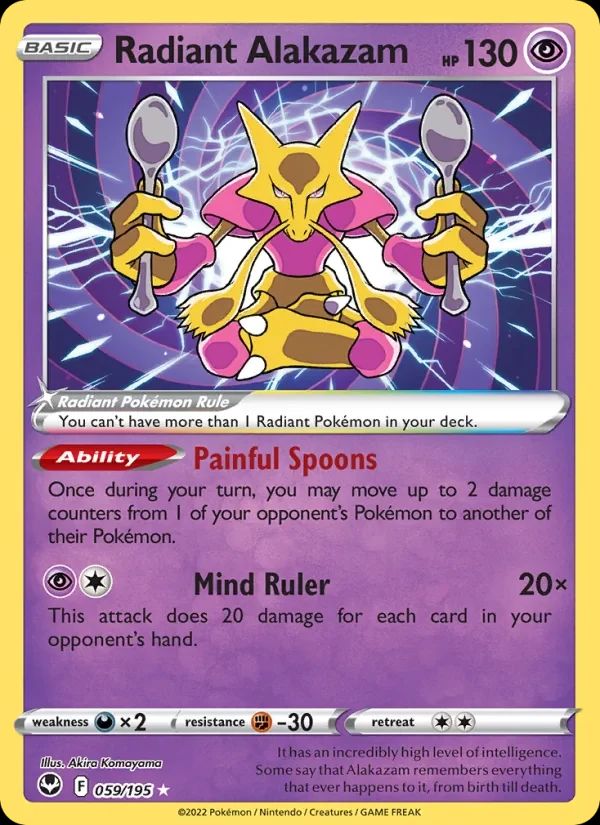 Radiant Alakazam Silver Tempest card