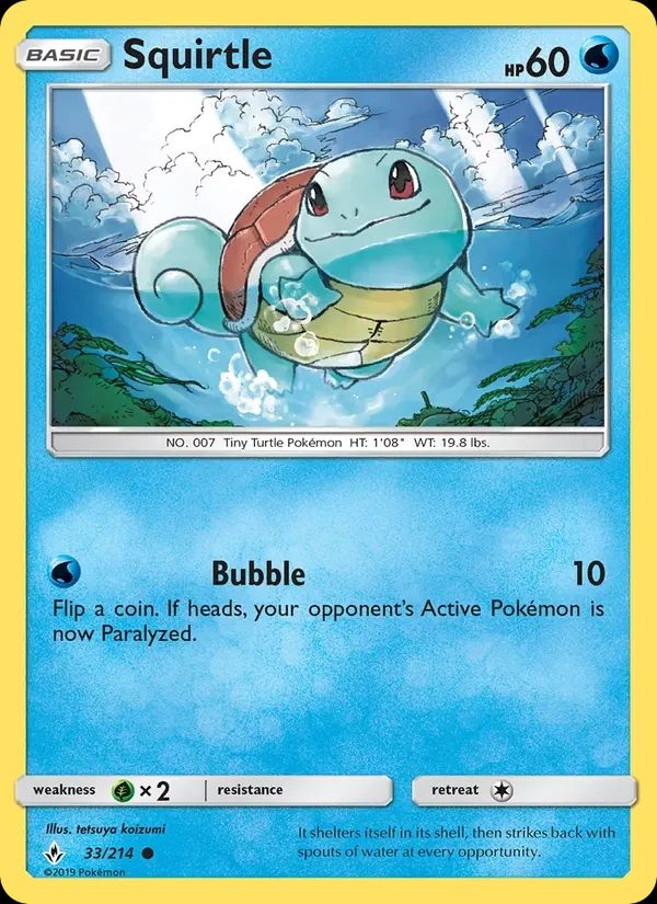 Squirtle Unbroken Bonds card