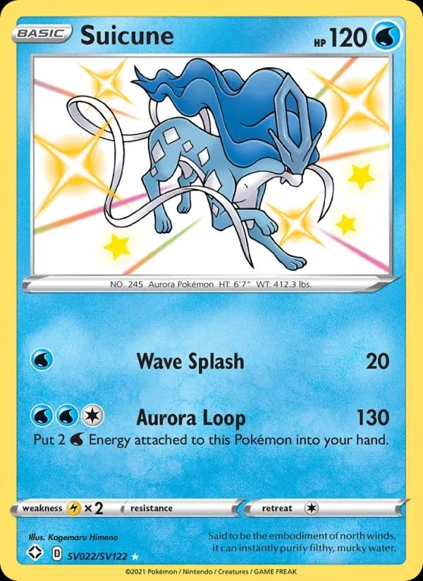 Suicune Shining Fates card