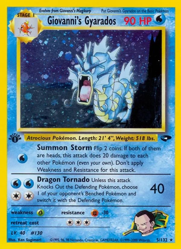Giovanni's Gyarados Gym Challenge card