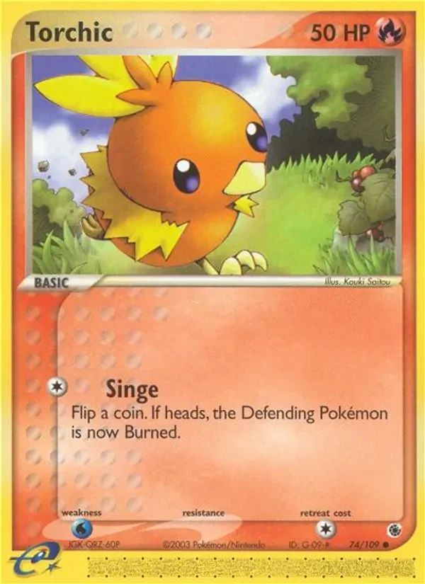 Torchic EX Ruby & Sapphire card