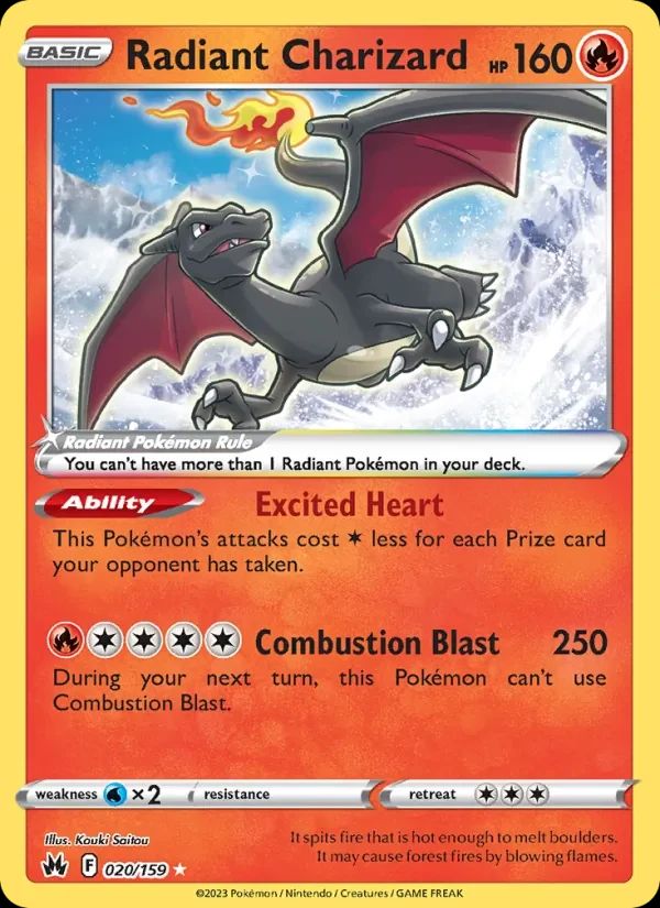 Radiant Charizard Crown Zenith card