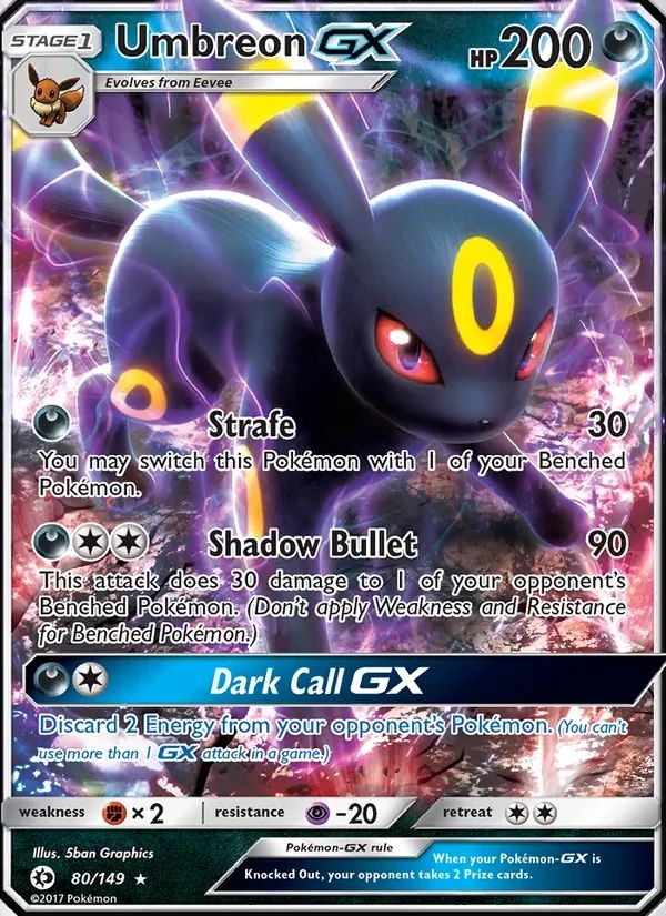 Umbreon GX Sun & Moon card