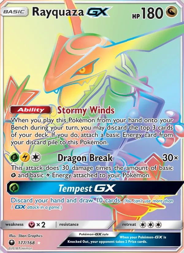 Rayquaza GX Celestial Storm card