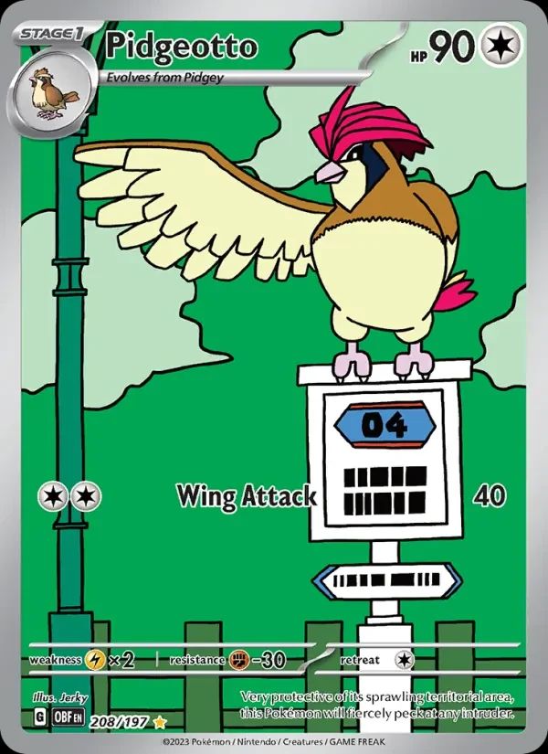 Pidgeotto Obsidian Flames card