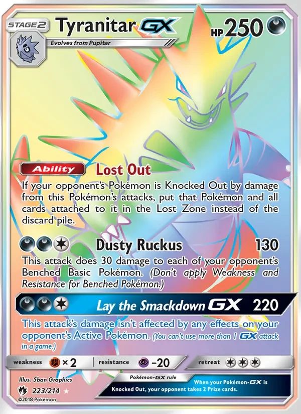 Tyranitar GX Lost Thunder card
