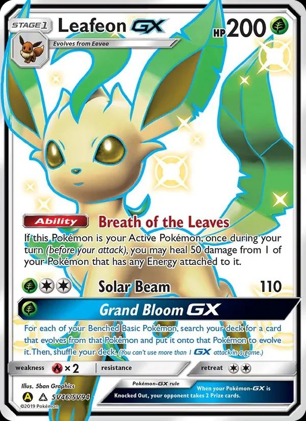 Leafeon GX Hidden Fates card