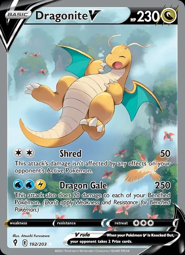 Dragonite V Evolving Skies card