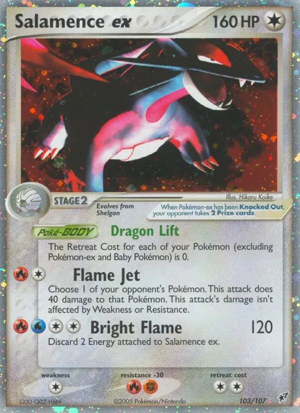 Salamence EX EX Deoxys card