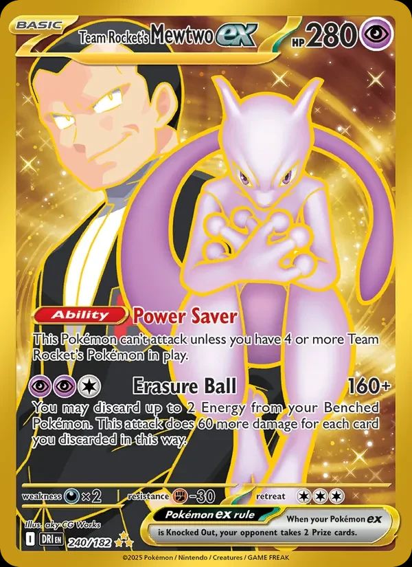 Team Rocket's Mewtwo ex Destined Rivals card