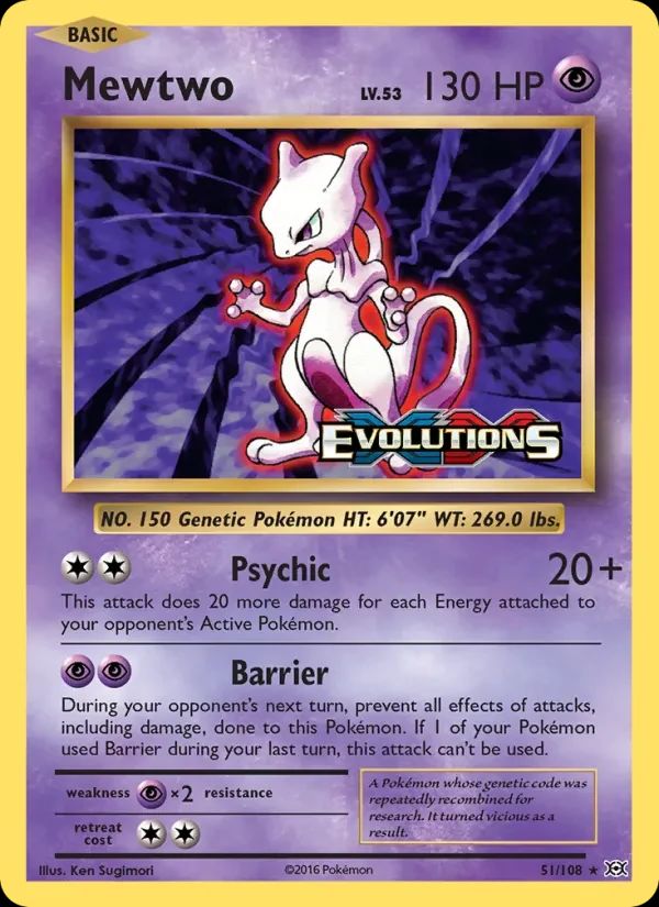 Mewtwo Evolutions card
