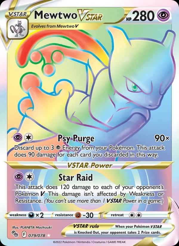 Mewtwo VSTAR Pokémon GO card