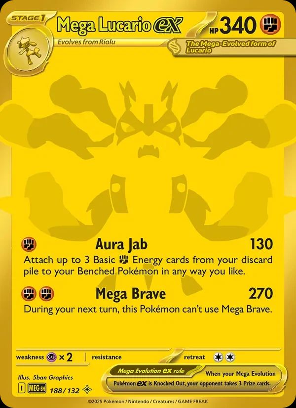 Mega Lucario ex Mega Evolution card