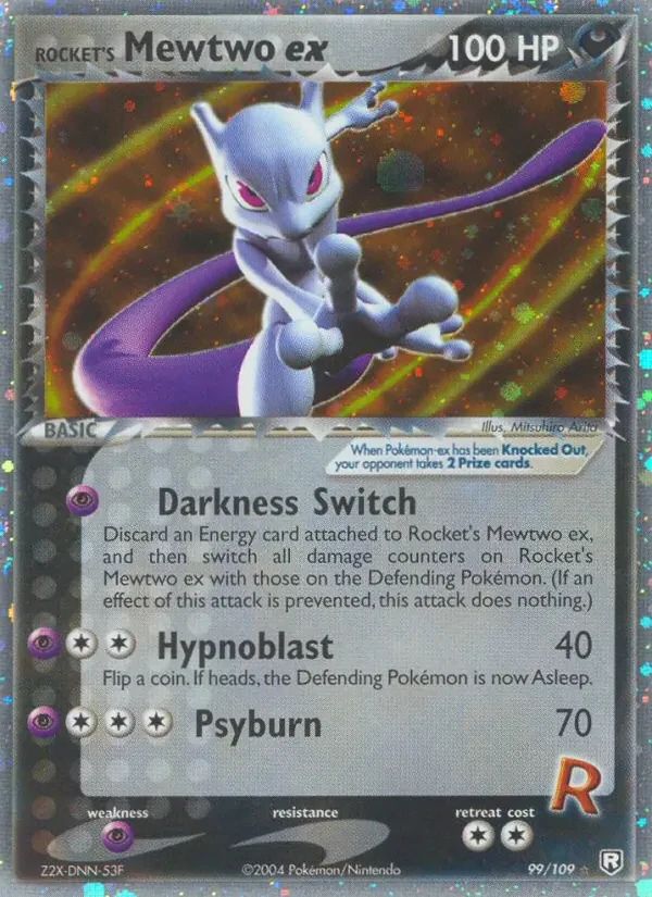 Rocket's Mewtwo EX EX Team Rocket Returns card
