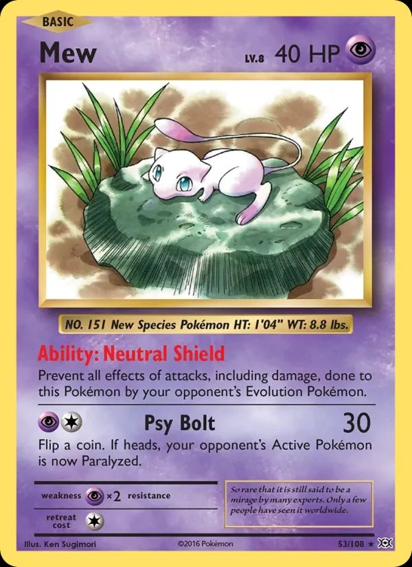 Mew Evolutions card