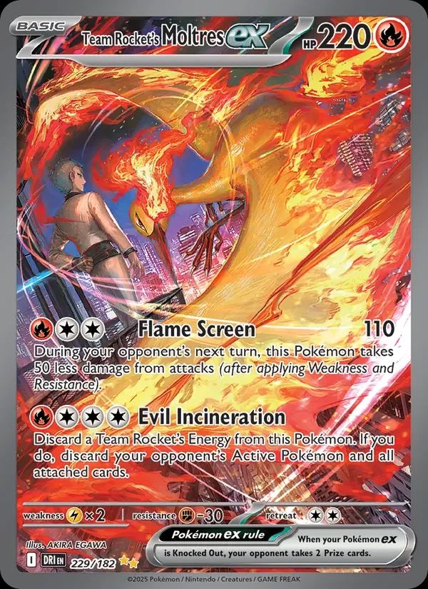 Team Rocket's Moltres ex Destined Rivals card
