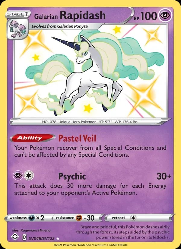 Galarian Rapidash Shining Fates card