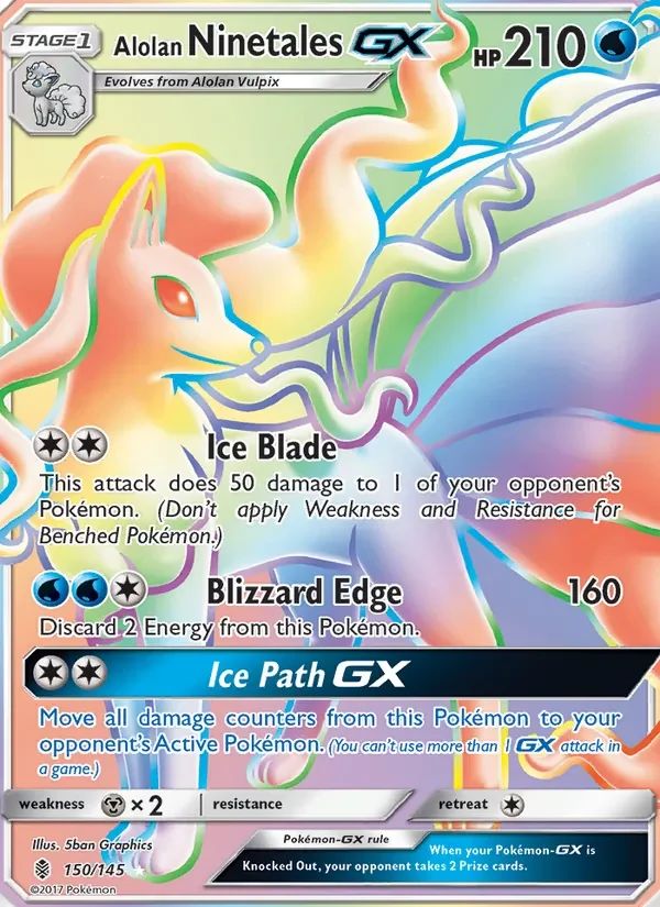 Alolan Ninetales GX Guardians Rising card